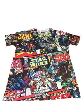 Star Wars Comic All Over Print Tee Mens M Fifth Sun Graphic Shirt